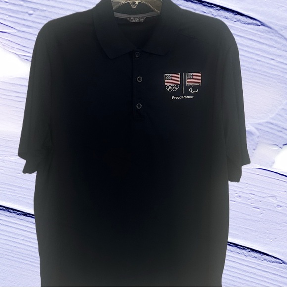 “RARE” - TEAM USA Nike Dark Blue Polo Shirt with Toyota Olympic Logos Large - Picture 3 of 7